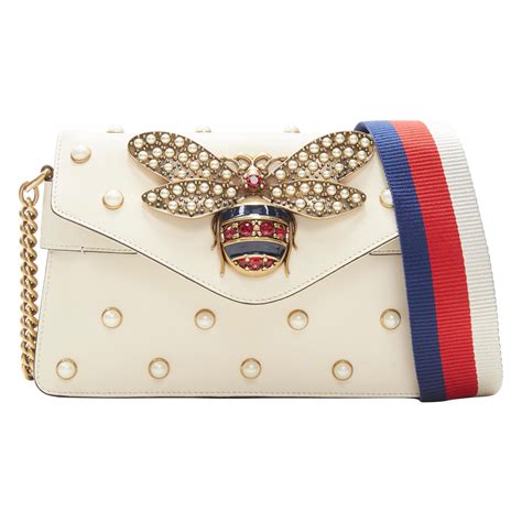 gucci white bee bag|gucci bee crossbody bag.